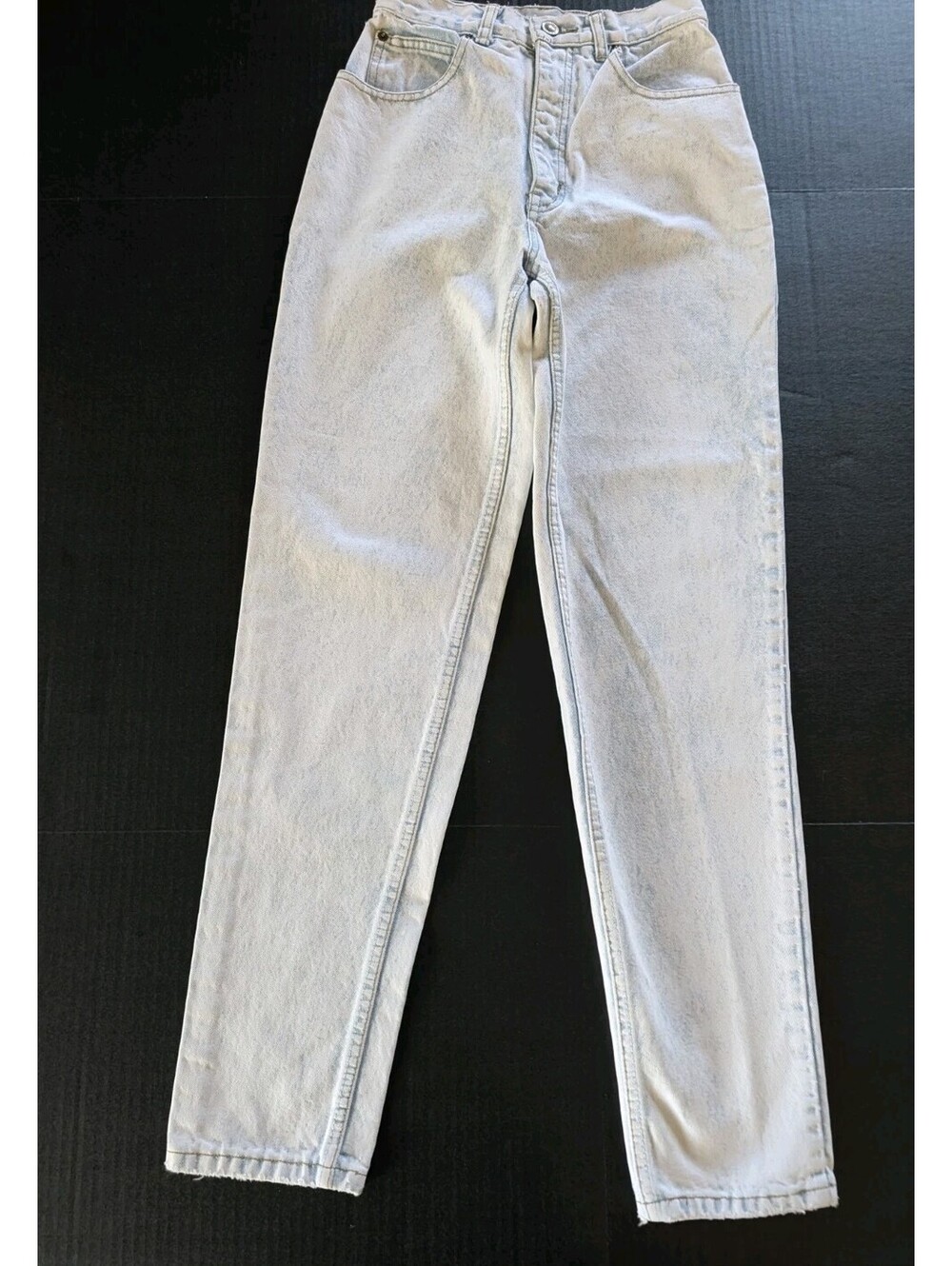 90s Lawman High Waisted Western Jeans Light Wash Cotton Tapered W24 L30 Vintage